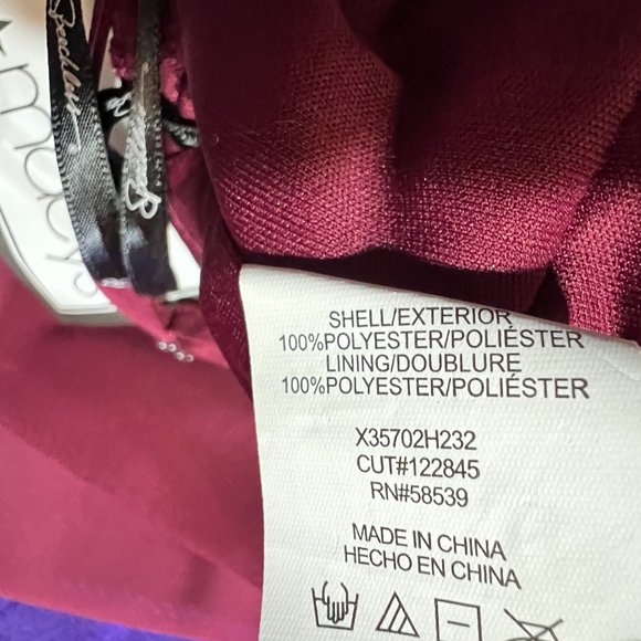 NEW📌Sexy Burgundy Infinity Beaded Cutout Sequin Lace Chiffon Prom Gown - Picture 14 of 15